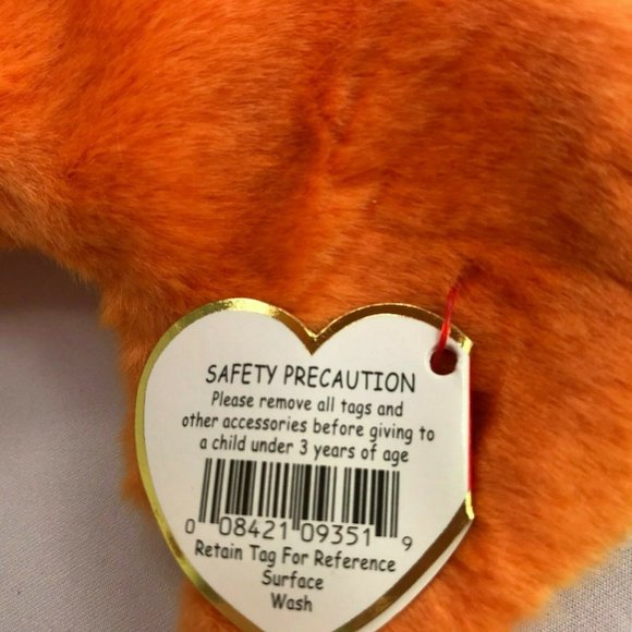 Ty Beanie Baby Orange Crab "Digger" Tag Attached - Picture 8 of 9
